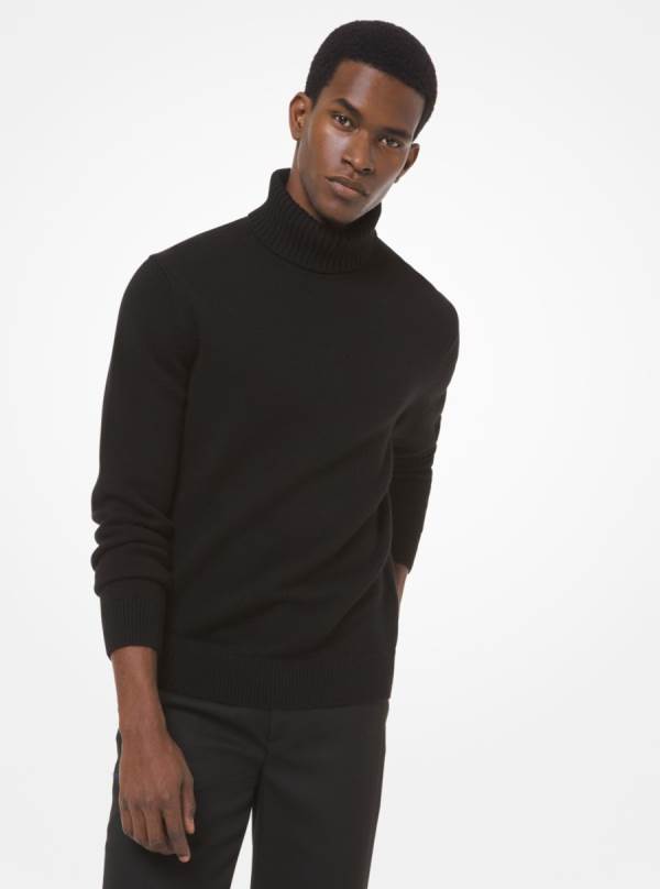 Panske Svetre Michael Kors Wool Turtleneck Čierne - Oblecenie Michael Kors Slevy | PTXJI-9751